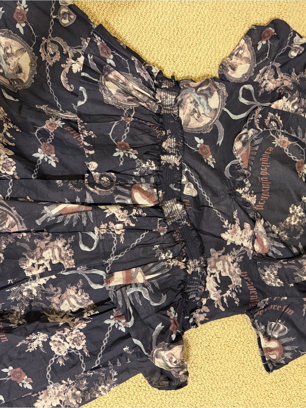 Kimchi Blue Navy Floral Chain Print Top